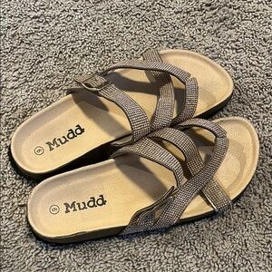 Mudd Tan and Black Sandals
